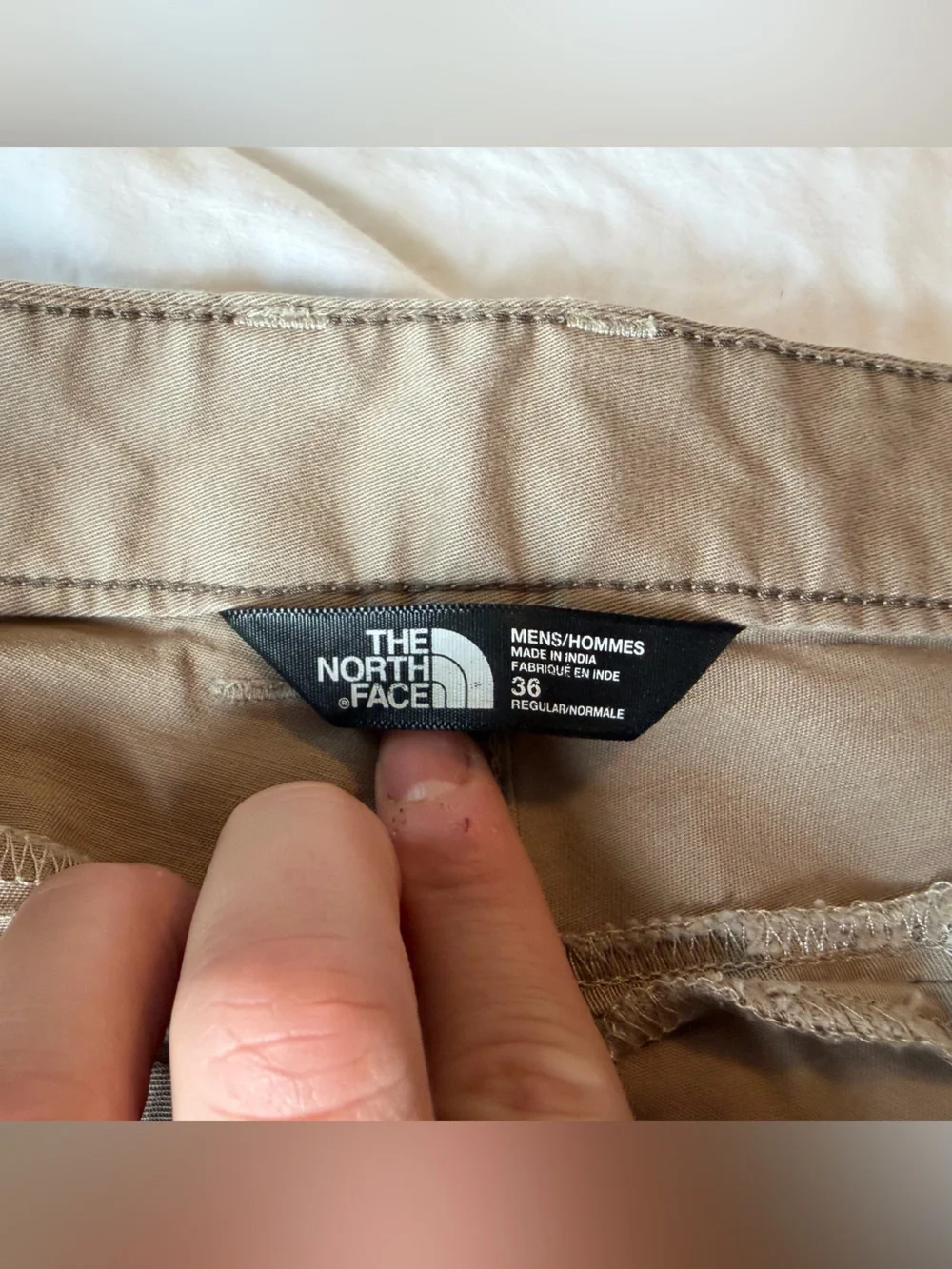 The North Face Tan Cotton Pants with Logo Tag